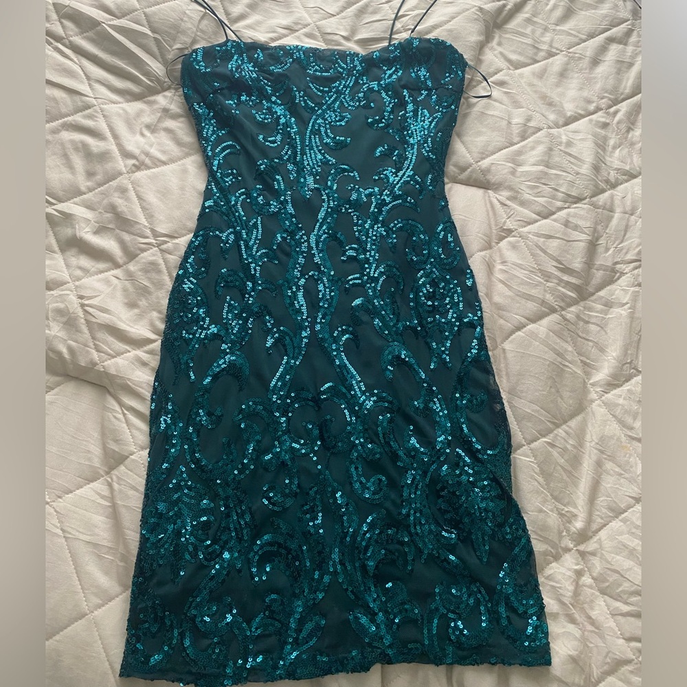 Teal Sequin Dress